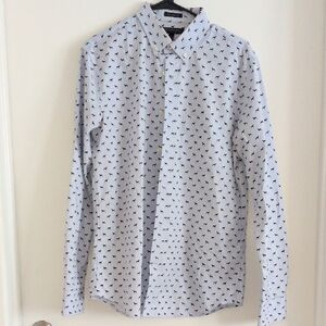 Banana Republic Blue Shirt with Black Pattern